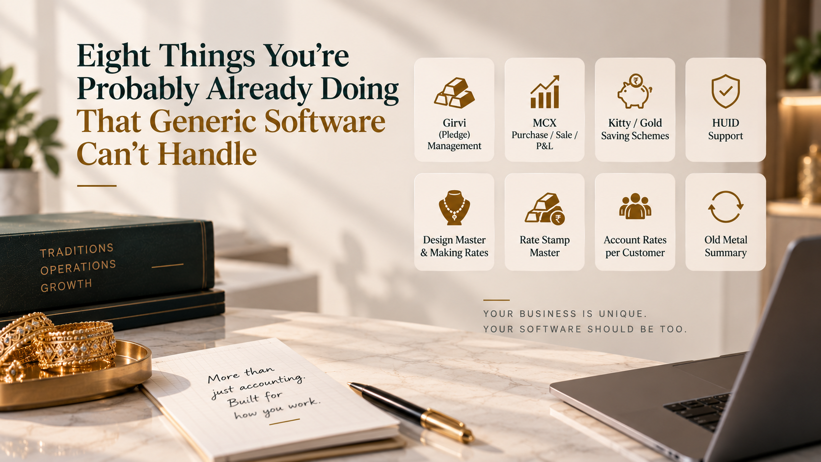 Eight Things You're Probably Already Doing That Generic Software Can't Handle