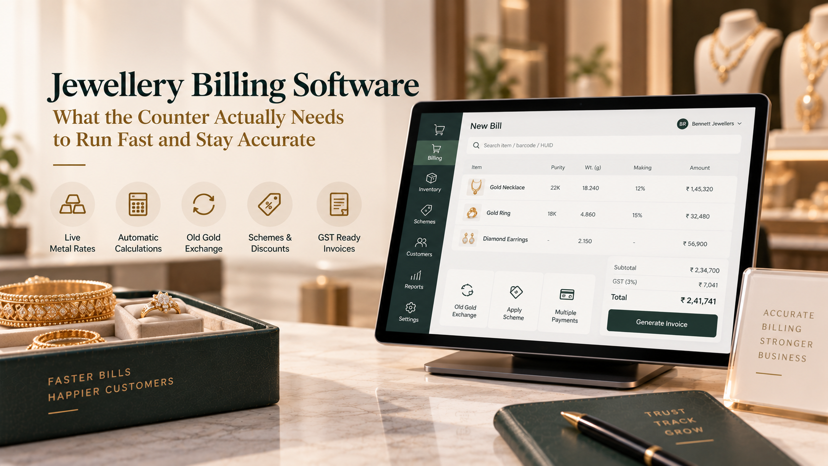 Jewellery Billing Software: What the Counter Actually Needs to Run Fast and Stay Accurate